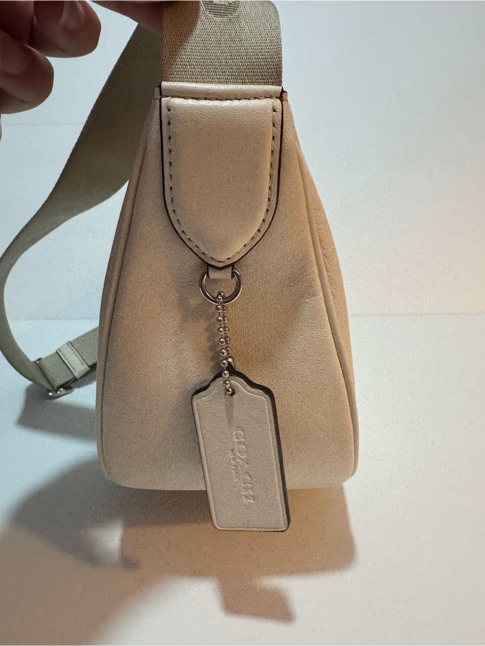 Coach Pace CT644 Leather Shoulder Crossbody Bag Silver Chalk - Picture 5 of 14
